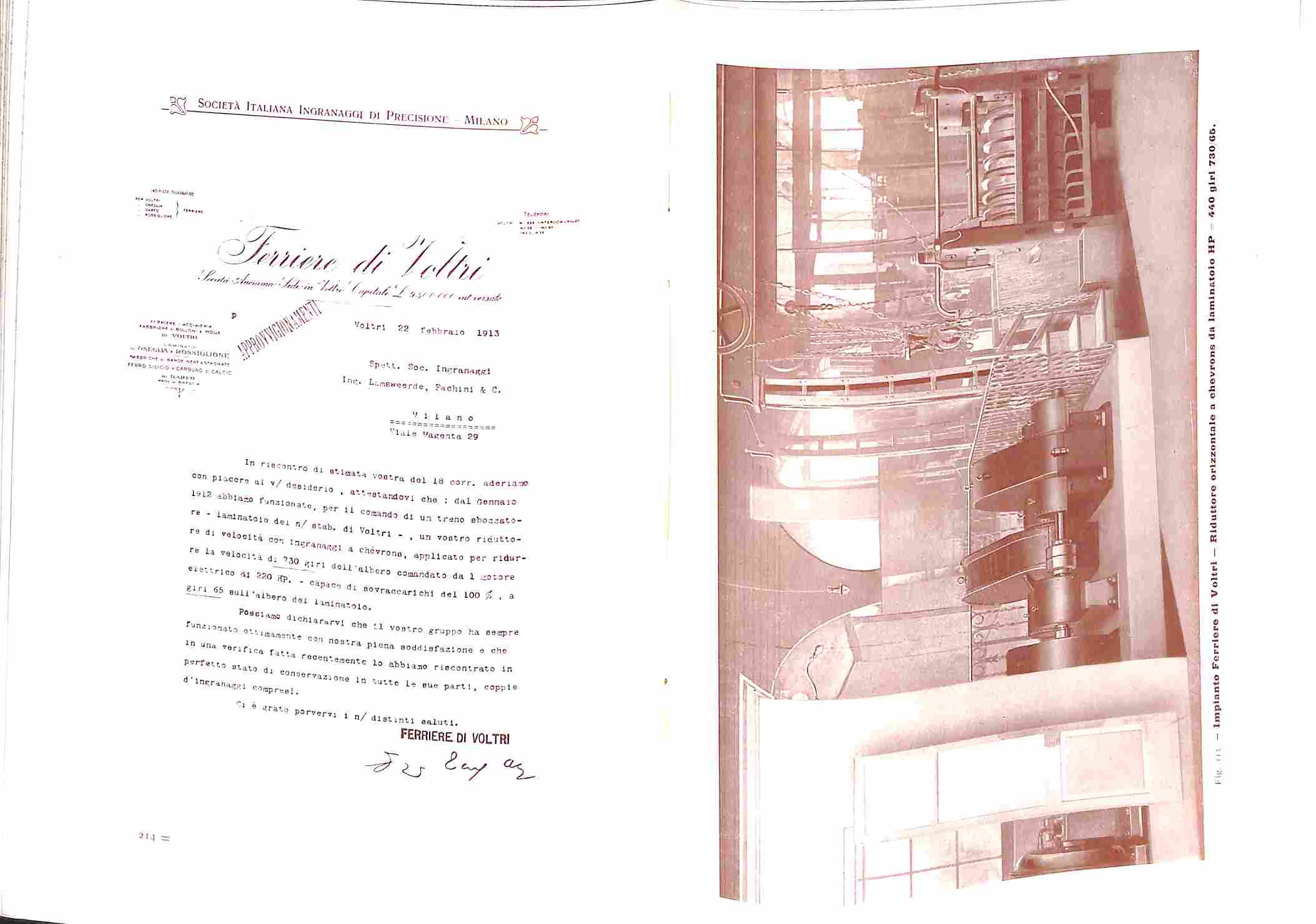 Società italiana ingranaggi di precisione. Catalogo generale 1913